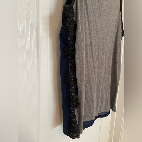 ANA a.n.a. NWOT tank top size Large in grey, black lace and a sheer royal blue - Picture 3 of 4
